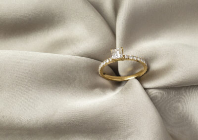 princess diamond pave ring