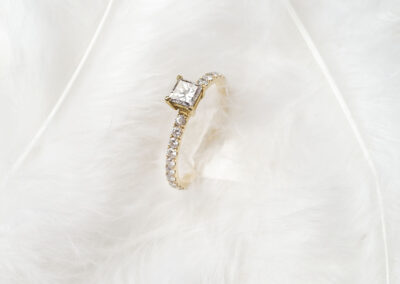 princess diamond pave ring
